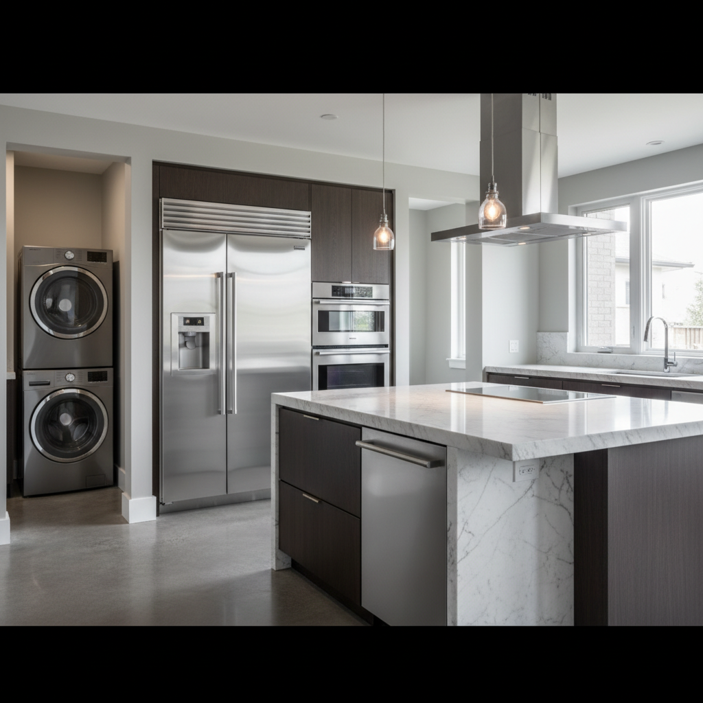 Premium household appliances in a luxury home environment